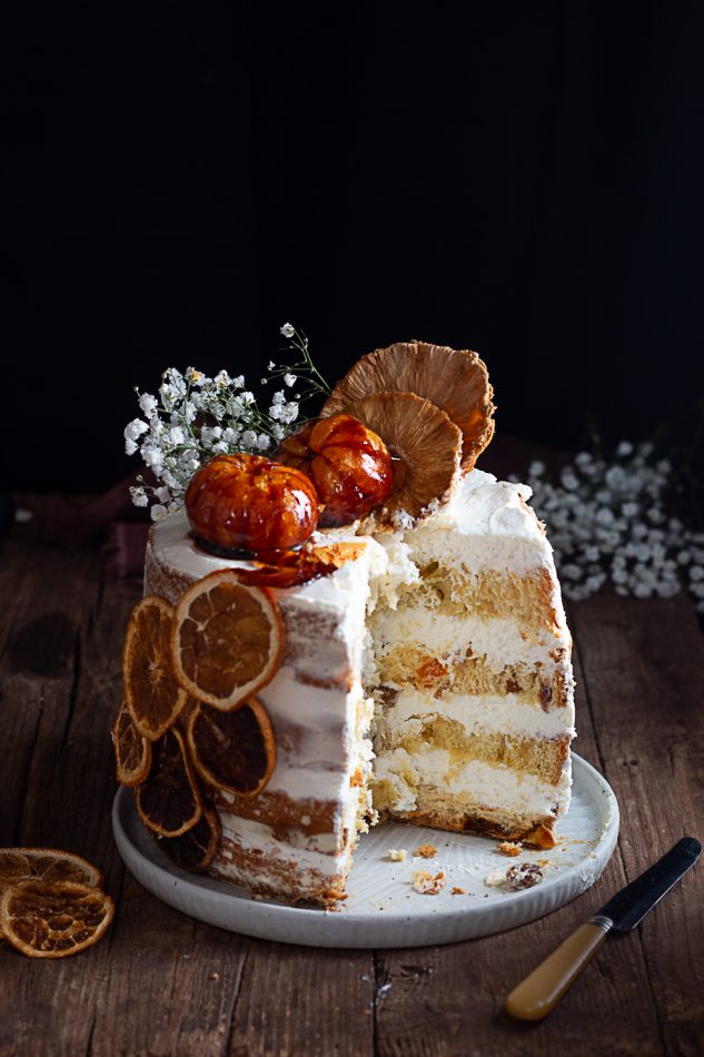 Naked Cake Di Panettone Con Crema Allo Yogurt E Mascarpone